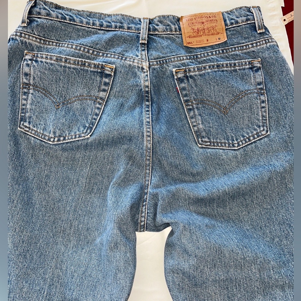 LEVI'S® 551 Relaxed Fit straight leg Blue Jeans 36 Medium Wash Cotton pants mens
